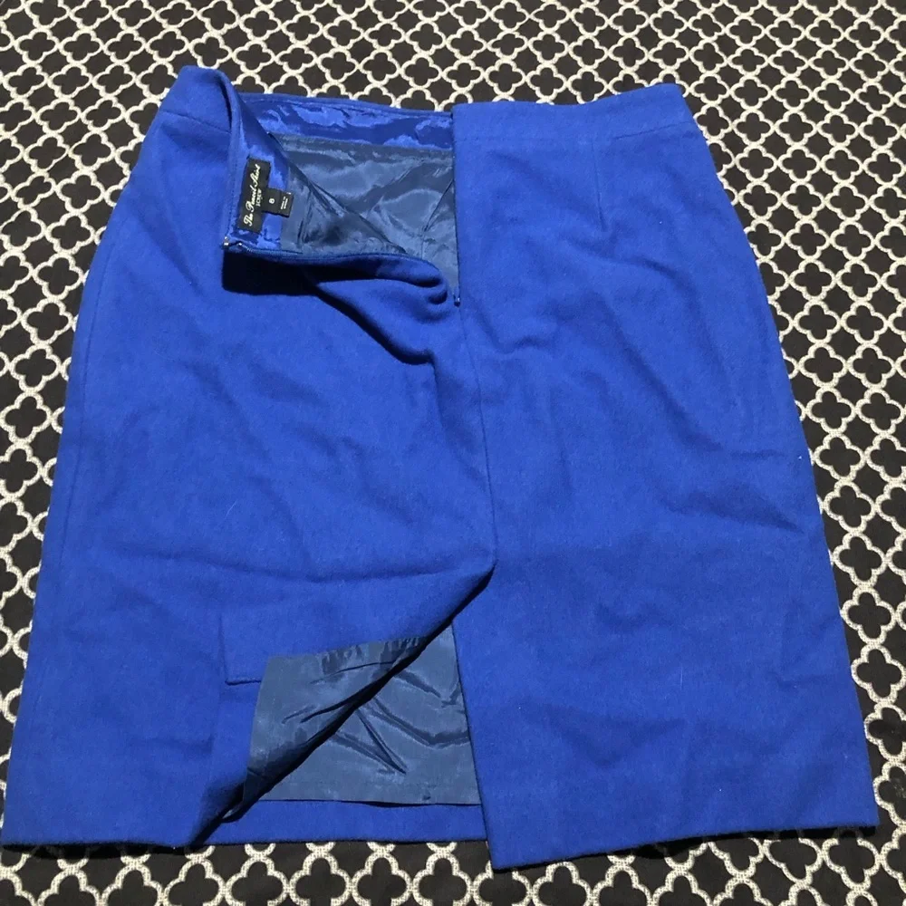 J.Crew No. 2 Pencil Blue Skirt Womens Sz 8 Office Career D25 Wool Blend 46575